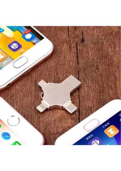 Otg 4in1 Cep Telefonu Çok Fonksiyonlu USB Flash Bellek 64 GB Type-C, Micro Sd ve Kart Okuyucu