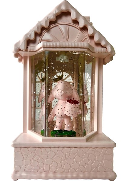 LLM-HDY0244 Şatoda Ayıcıklar Sim Atan Işıklı Sesli Fanus