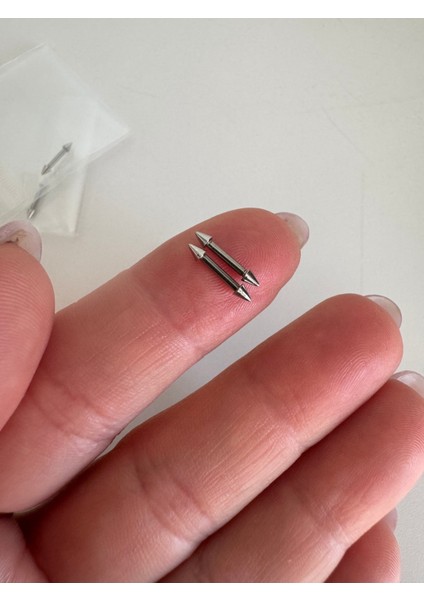 316 L Cerrahi Çelik Iki Tarafı Spike Uçlu Piercıng Küpesi-Spike Çap 2mm/bar 1,2 Mm- 2ADET fiyatları