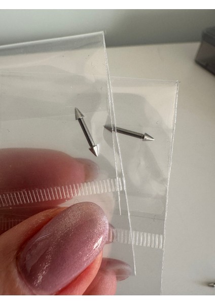 316 L Cerrahi Çelik Iki Tarafı Spike Uçlu Piercıng Küpesi-Spike Çap 2mm/bar 1,2 Mm- 2ADET modelleri