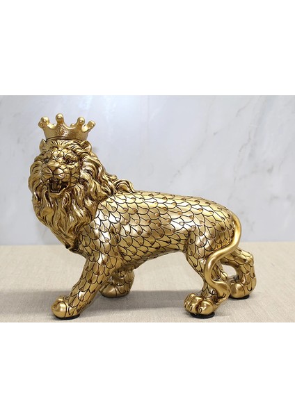Polyester Dekoratif Taçlı Aslan Figürü ALK2576 fiyatları