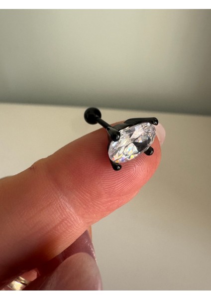 Büyük Zirkon Taşlı Cerrahi Çelik Piercing-Bar Uzunluğu 6mm/taş Çapı 8mm-1 Adet fırsatları