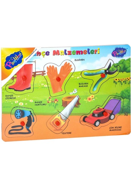 Ahşap Tutmalı Bahçe Malzemeleri Puzzle indirimleri