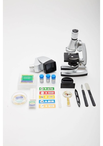 -50x-100x-200x-400x-600-1200x Çocuklariçin Eğitici Projektörlü Mikroskop Seti