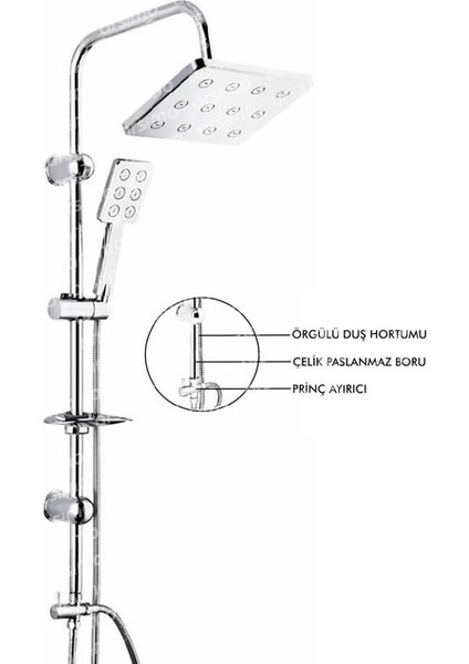 Robot Duş Seti Krom Dikdörtgen Çok Fonksiyonlu Yağmur Robot Duş Sistemi fiyatları