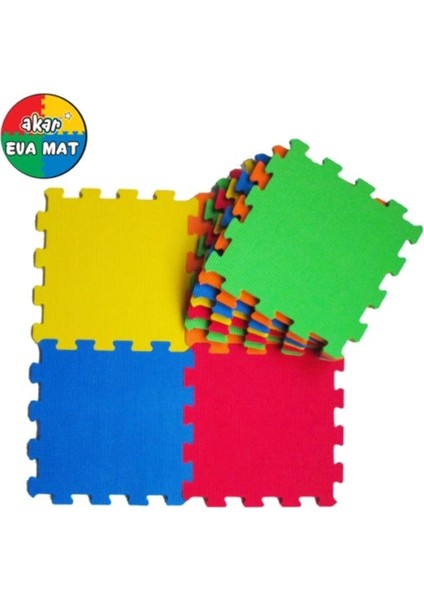 Akar 9lu Oyun Matı Düz 33X33 7mm Kalınlık ve Eğlenceli Desen ile Çocuklar İçin Güvenli Oyun