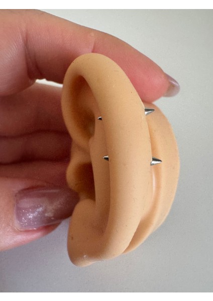 316 L Cerrahi Çelik Iki Tarafı Spike Uçlu Piercıng Küpesi-Spike Çap 2mm/bar 1,2 Mm- 2ADET indirimleri