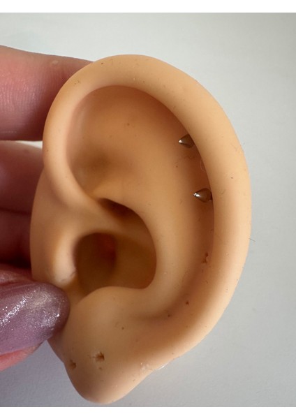 316 L Cerrahi Çelik Iki Tarafı Spike Uçlu Piercıng Küpesi-Spike Çap 2mm/bar 1,2 Mm- 2ADET
