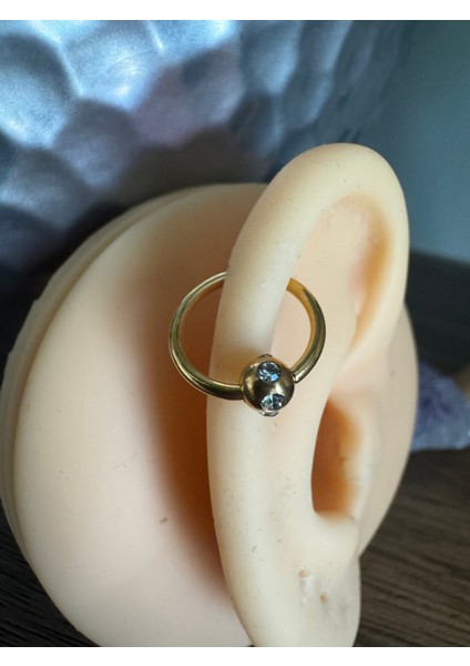 %100 Cerrahi Çelik Gold Helix Halka Piercing- Halka Çapı 10 mm - 1 Adet fiyatları