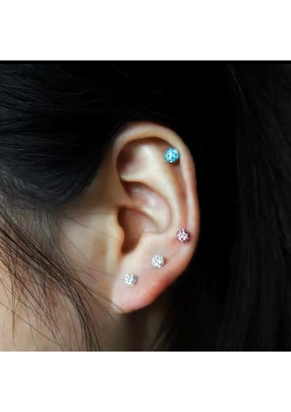 Cerrahi Çelik Üçlü Shambala Piercing Set- Helix, Lobe, Tragus -3 Adet fiyatları