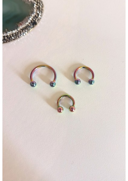 Cerrahi Çelik C /at Nalı Piercing Set(Septum, Helix, Smiley, Tagus Piercing) Set-3 Adet-Top 3mm fiyatları