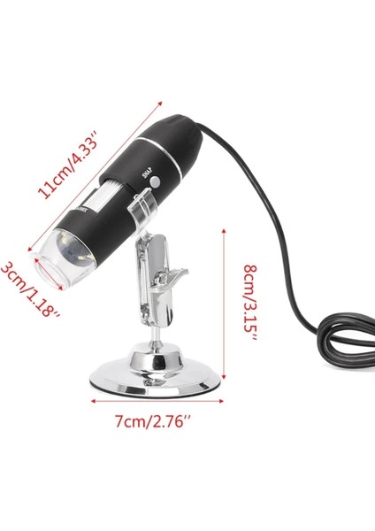 1600X USB Dijital Mikroskop Kamera Büyüteç Metal Standı