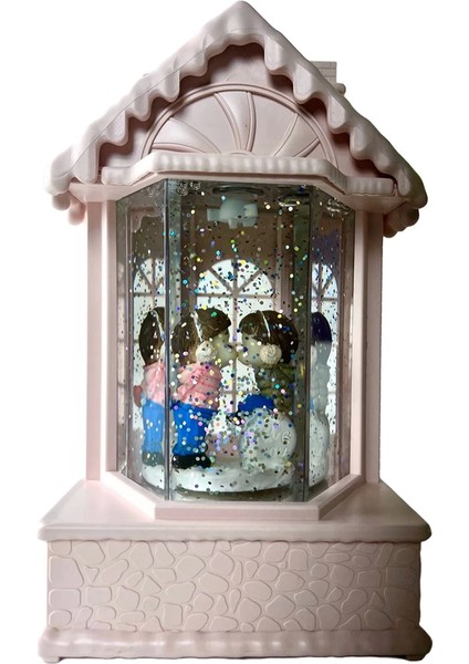 LLM-HDY0245 Şatoda Sevgililer Sim Atan Işıklı Sesli Fanus