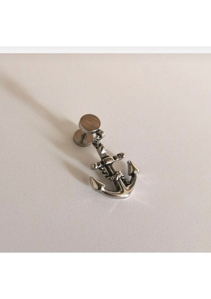 Unisex Çelik Sallantılı Çapa Model Piercing Küpesi Paslanmaz, Kararmaz -1 Adet