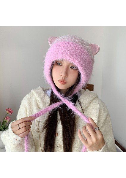 Kışlık Kalınlaştırılmış, Yüzü Küçültücü Büyük Baş Çevresi Kadın Kürk Kulaklı Şapka (Yurt Dışından)