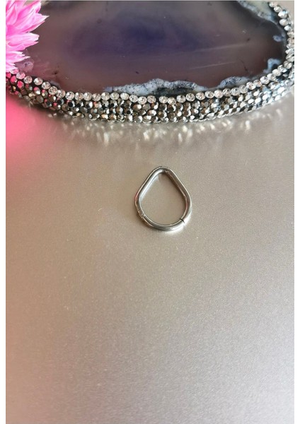 %100 Cerrahi Çelik Kilitli Damla Piercing / Çap 8mm (Smiley, Helix, Lobe, Septum)- 1 Adet fiyatları