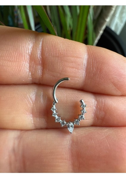 Cerrahi Çelik Gold Daith, Septum Kilitli Halka Piercing-Iç Halka Çapı : 8mm x Kalınlık :1,2mm-1 Adet fırsatları