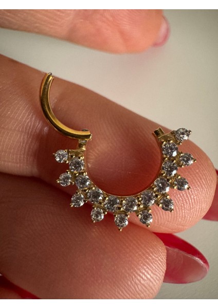 Cerrahi Çelik Daith, Septum Kilitli Halka Piercing-Iç Halka Çapı : 8mm x Kalınlık : 1,2mm-1 Adet fiyatları
