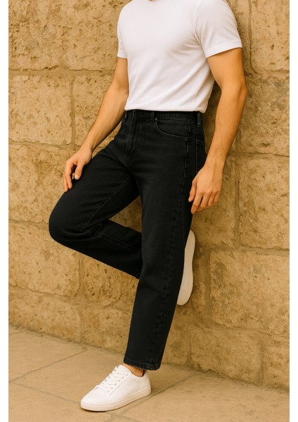 Dar Paça Erkek Yüksek Bel Kot Pantolon - Salaş Mom Jean C333