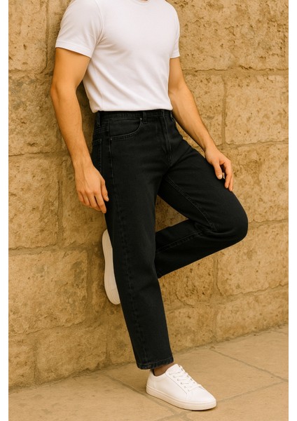 Dar Paça Erkek Yüksek Bel Kot Pantolon - Salaş Mom Jean C333