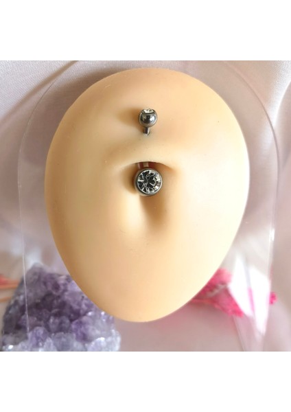 %100 G23 Titanyum Ilk Delim Göbek Piercingi - Bar Uzunluğu 10MM ve 12MM Seçenekli- 1 Adet fiyatları