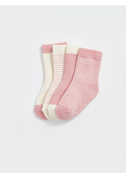 Lcw Baby Pembe Çizgili Kız Bebek Soket Çorap 4'lü fiyatları
