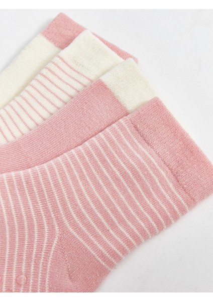 Lcw Baby Pembe Çizgili Kız Bebek Soket Çorap 4'lü modelleri