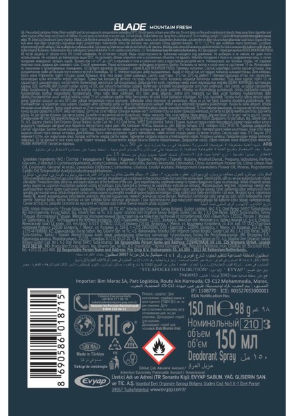 2 Adet Mountain Fresh Erkek Deodorant 150ML Leke Bırakmaz