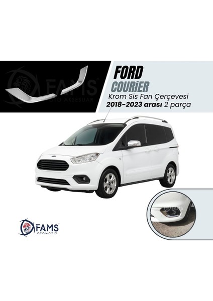 Ford Courier Krom Sis Farı Çerçevesi 2 Parça 2018-2024 Paslanmaz Çelik