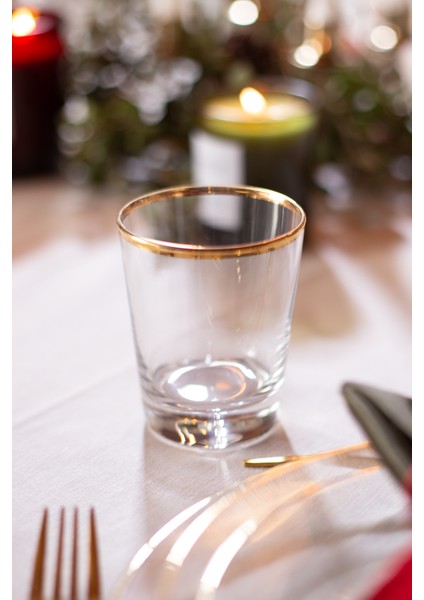 Pure Altın Yaldızlı 4'lü Su Bardağı Seti 275 cc