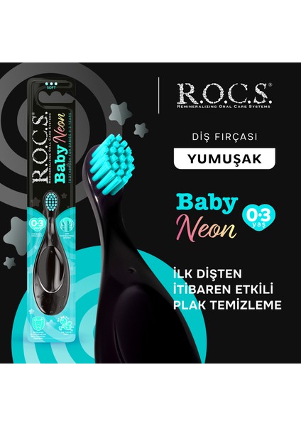 Baby Neon 0-3 Yaş Için Ekstra Yumuşak Diş Fırçası - Mavi indirimleri