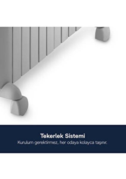 Dragon4 2500 W Termostat Kontrollü 10 Dilim Yağlı Radyatör ile Güvenli Isıtma