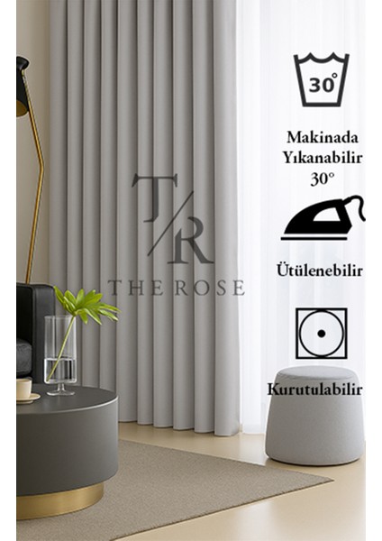 Açık Gri Blackout, Işık Geçirmez, Karartma Perde, Pilesiz, Lüks, Tek Kanat, Güneşlik modelleri