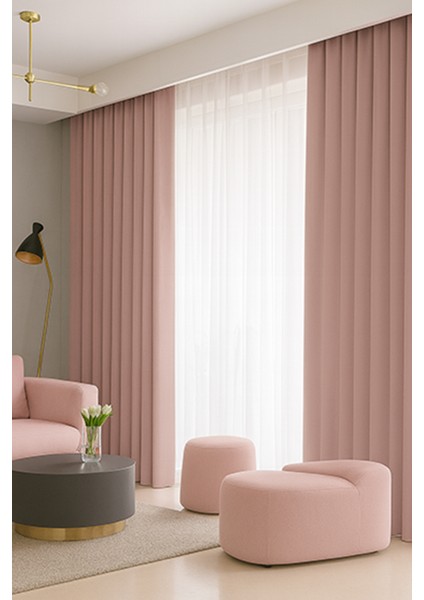 Pudra Blackout, Işık Geçirmez, Karartma Perde, Pilesiz, Lüks, Tek Kanat, Güneşlik fiyatları