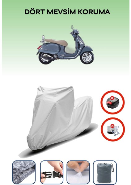 Vespa Gts 150 Abs Gri Motosiklet Brandası Arka Çanta Uyumsuz