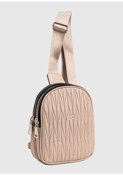 Suni Deri Kolon Saplı Fermuarlı Nikel Aksesuarlı Çapraz Çanta fiyatları