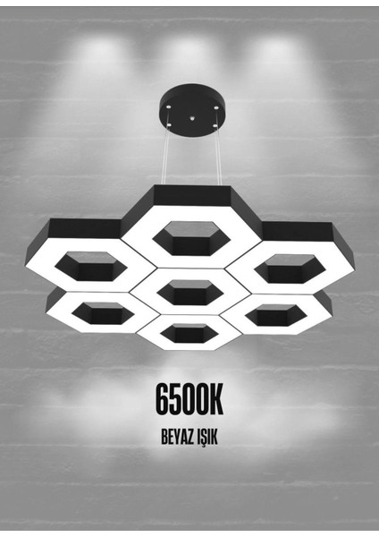 Mıele (Siyah Kasa, Beyaz Işık) Ledli Modern Sarkıt LED Avize