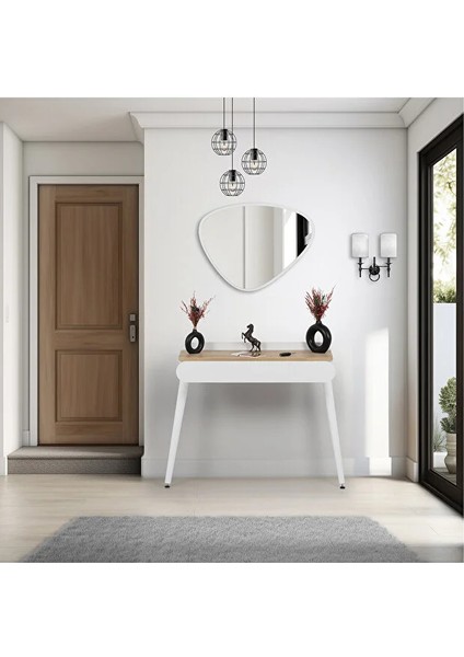 Flora Aisa Meşe (90X32 Cm) Dresuar / Aynalı Dresuar / Çekmecelidresuar /antre Dresuar