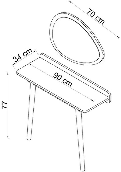 Flora Aisa Meşe (90X32 Cm) Dresuar / Aynalı Dresuar / Çekmecelidresuar /antre Dresuar indirimleri