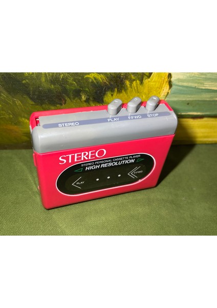 Popart 1980 Ler Stereo Walkman - Kulaklığı ile Birlikte Çalışır Durumda - Kırmızı Renk indirimleri