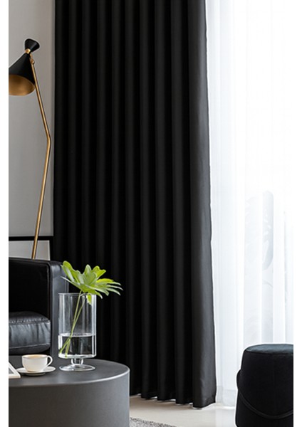 Siyah Blackout, Işık Geçirmez, Karartma Perde, Pilesiz, Lüks, Tek Kanat, Güneşlik