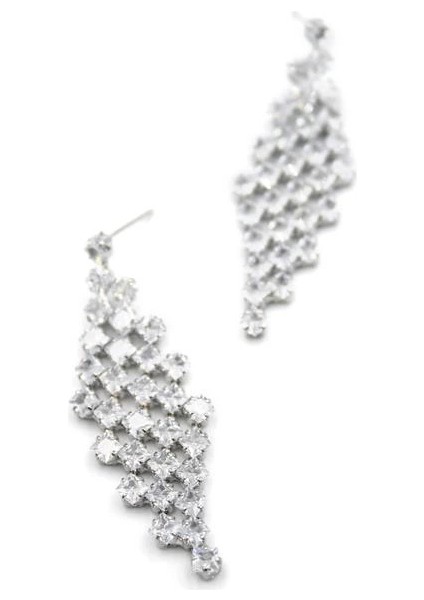 Zirkon Taşlı Küpe - Gümüş