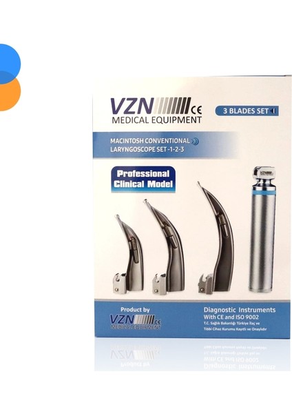 Laringoskop Set 3 Blade Macintosh modelleri