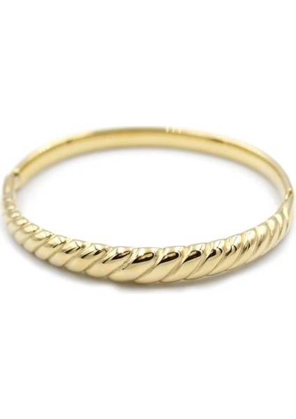 Çelik Kelepçe Bilezik - Altın