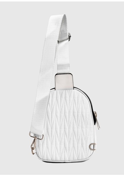 Suni Deri Kolon Saplı Fermuarlı Nikel Aksesuarlı Çapraz Çanta