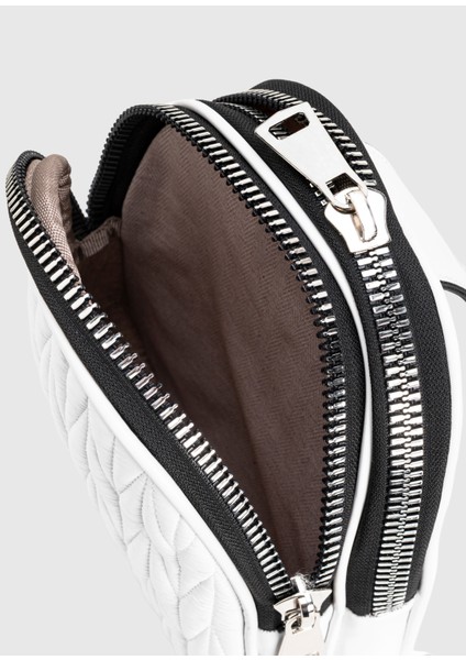 Suni Deri Kolon Saplı Fermuarlı Nikel Aksesuarlı Çapraz Çanta fırsatları