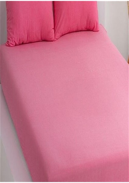 Tek Kişilik Lastikli Çarşaf Seti + Yastık Kılıfı Fuşya