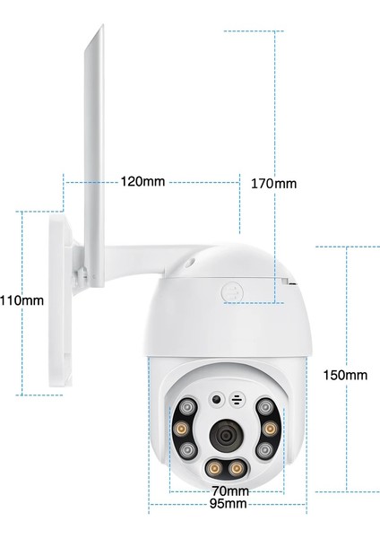 360 Dönebilen Kablosuz Wifi Ip Kamera Speed Dome 1080p FullHD Gece Görüşlü Hareketli Dış Mekan Sesli New Edition