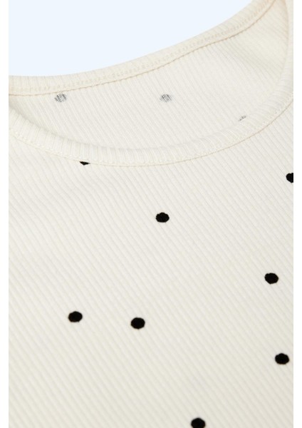 Kız Çocuk Fitilli Taytlı Takım Ekru Renk indirimleri