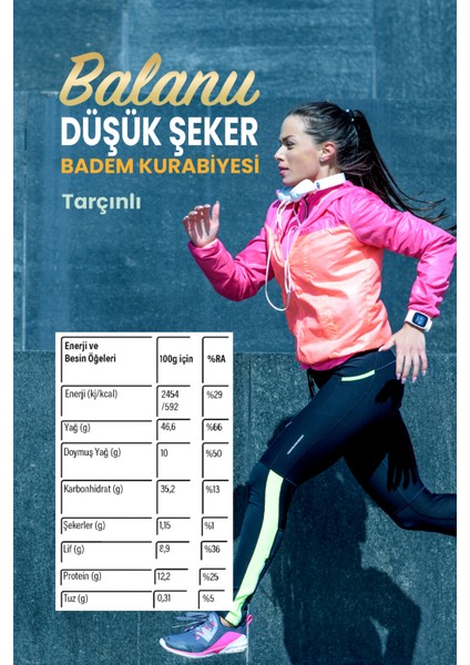 Tarçınlı Düşük Şekerli Badem Unu Kurabiyesi 50 gr X2ADET indirimleri